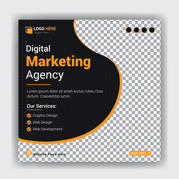 Digital marketing post for social media advertisement and corporate business social media post design template	
