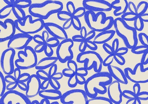 Motif,Fleurs, fond d'&eacute;cran, jpeg, bleu, floral, tissu, print , surface, formes, pinceaux, peinture, dessin, illustration
