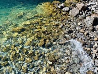 Stones in Lake Como, Italy