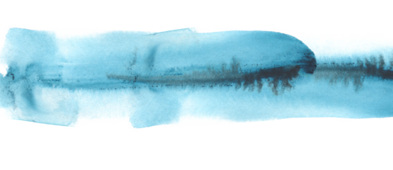 Abstract watercolor brush strokes painted background. Texture paper. Blue tone. Isolated.