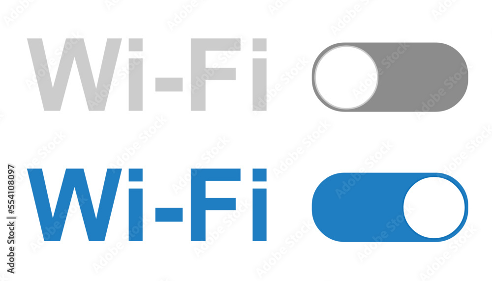 Poster vector illustration button with the text of wi-fi enable and disable.