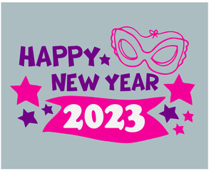 Happy New Year 2023 Holiday Abstract Design Vector Illustration Purple And Pink