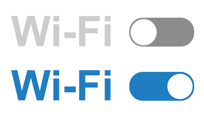 vector illustration button with the text of wi-fi enable and disable. 