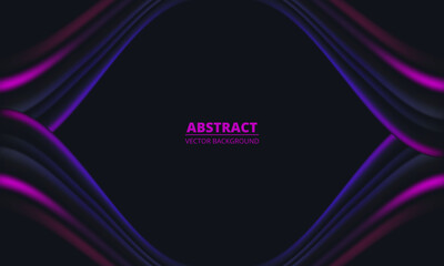 Abstract dark wavy layered multicolors background. Vector 3d illustration.