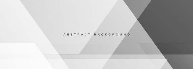 Fototapeta premium Soft gray abstract modern banner design. White wide geometric abstract background. Vector illustration