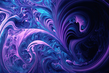 Background for design with gradient blue, blue, and purple colors with an abstract marble look. Generative AI