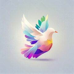 Fototapeta premium logo, dove of peace, icon, world, truce, bird, dove, art illustration