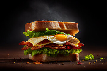 sandwich on a table, generative ai