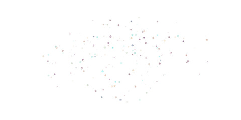 Multicolored glowing drops, stars on a transparent background. A scattering of festive colored lights, glittering confetti. PNG