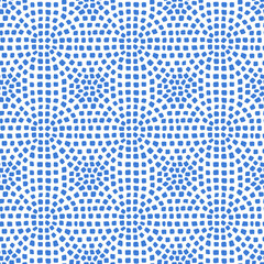Fototapeta premium Blue and white seamless abstract pattern. Decorative tiles on the floor. Vector illustration.