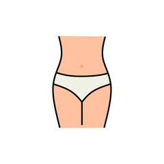 Diet icon. Slimming Waist. Woman Loss Weight Icon. Female Body Slimming. Isolated Vector Illustration.