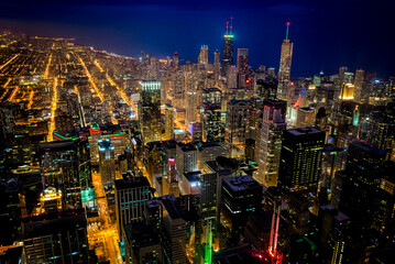 Chicago city skyline at night © Matt