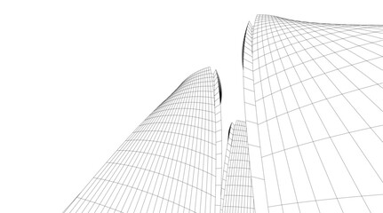 Fototapeta premium Abstract modern architecture 3d illustration 
