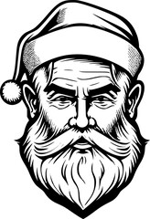 Festive Santa Claus Face Vector for Holiday Design