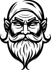 Festive Santa Claus Face Vector for Holiday Design