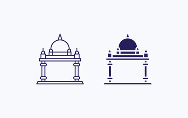 Temple architecture illustration icon