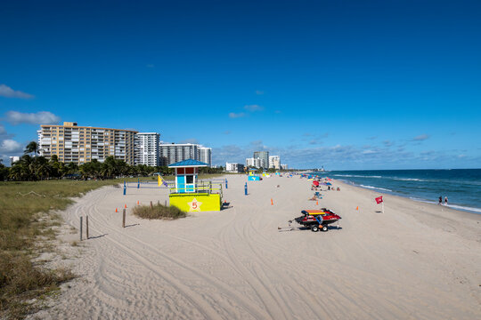 The pristine sands of Pompano Beach in Florida, USA