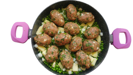 Peas with meatballs