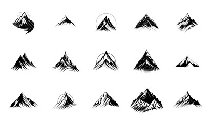 Stunning Mountain Peaks Vector Set Collection