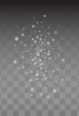 Silver Snowflake Vector Transparent Background.