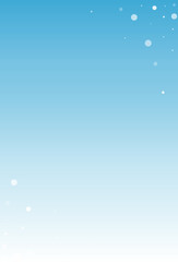 White Snow Vector Blue Background. Falling Silver