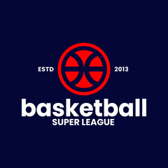 modern minimalist simple clean  flat professional of basketball sport club suitable for basketball super league championship logo design template inspiration