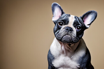 french bulldog on a brown background, generative AI