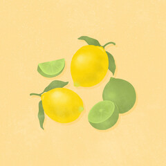 healthy fruits lemon and lime
