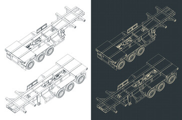 Trailer isometric blueprints