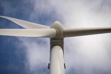 Naklejka na ściany i meble Abstract close up of Wind Turbine producing alternative energy