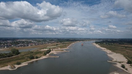 View of river Waal towards Germany
