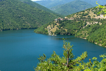 Landscape of Vacha (Antonivanovtsi) Reservoir, Bulgaria