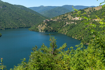 Fototapeta na wymiar Landscape of Vacha (Antonivanovtsi) Reservoir, Bulgaria