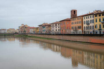 Fototapeta na wymiar The Arno river in Pisa, Italy