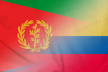 Fototapeta premium Eritrea and Ecuador national flag international contract ECU ERI