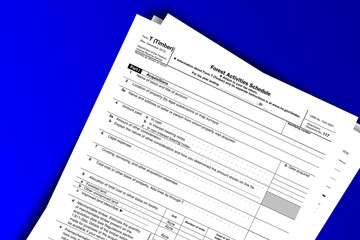 Fototapeta na wymiar Form T (Timber) documentation published IRS USA 41284. American tax document on colored