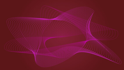 Fondo futurista abstracto rojo con líneas curvas