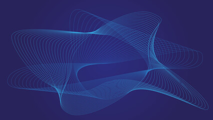 Fondo futurista abstracto azul con líneas curvas