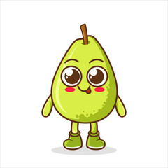 Happy green guava vector illustration