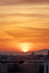 Fototapeta na wymiar Sunset over the Vienna Skyline, Austria