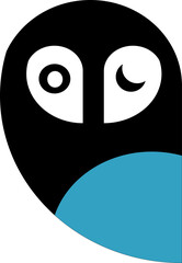 owl in the night logo design