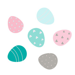 Decorated Easter eggs isolated on white background. Vector illustration
