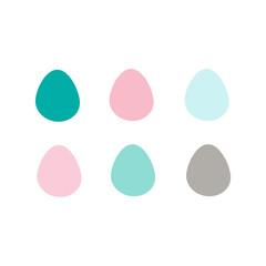  Decorated Easter eggs. Vector flat illustration