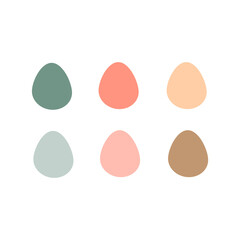  Decorated Easter eggs. Vector flat illustration