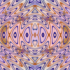 pink blue kaleidoscope seamless wave pattern square repeating illustration art