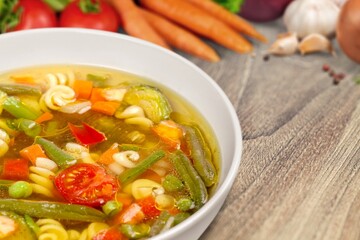 Tasty fresh hot homemade soup