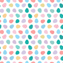 Easter eggs seamless pattern.Decorated Easter eggs