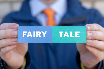 Education concept of fairytale. Fairy tales learning. Storytelling.