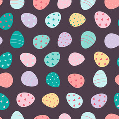 Decorated Easter eggs pattern. Easter background