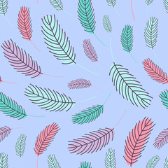Feathers seamless pattern. Boho pattern